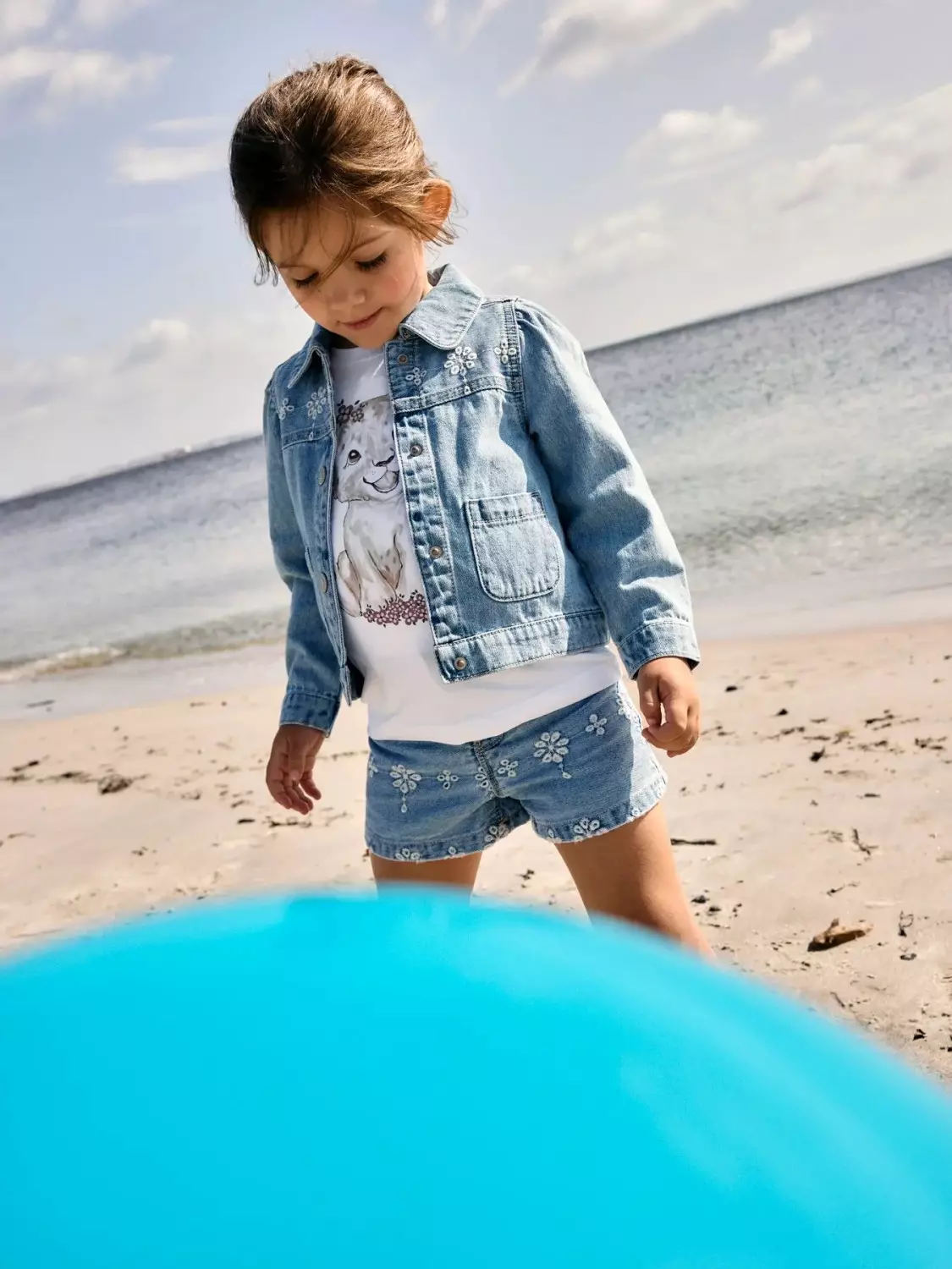 NMFrose denim shorts, Ligth blue anglaise