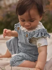 NBFfunda loose shortall, Medium Blue Denim