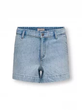 KOGcomet wide rhinestone shorts, Light Blue