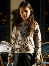 NKFlaika loose knit, Antique White