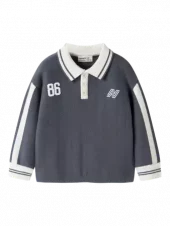 NMMNIMA LS loose polo knit, ombre blue