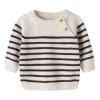 NBMOSTRIPEA LS KNIT, Antique white/Chocolate