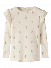 NMFRACHELLO TYL LS slim top hea lil, turtledove AOP bird