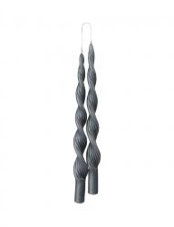 Twisted Candles Coal 2pk