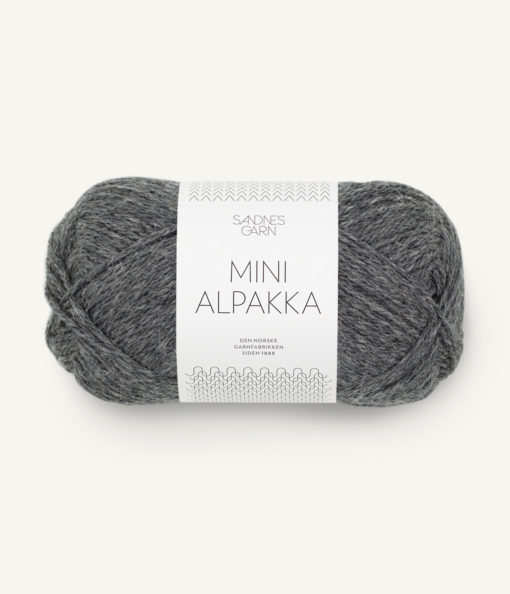 Mini Alpakka 1053 Mørk Gråmelert