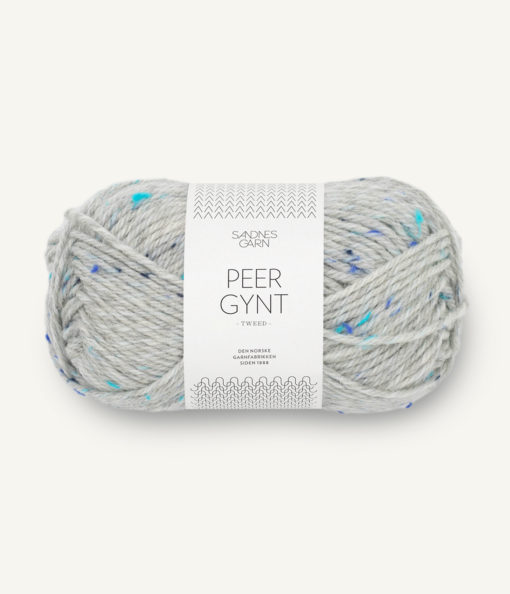 Peer Gynt Tweed 1502 Lys Gråmelert m/Blå Tweed