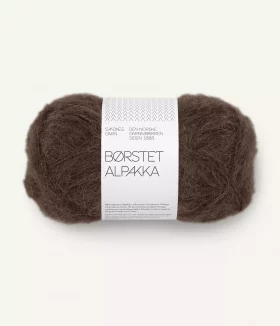 Børstet Alpakka 3082 Mørk brun