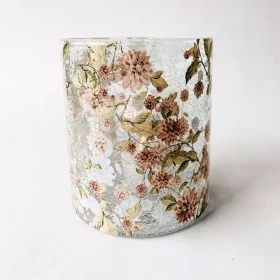Lysglass krakelert dahlia 11,5x13cm