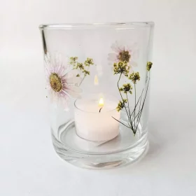 Lysglass krakelert botanikk 9x10cm