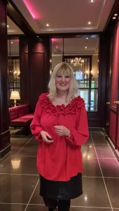 DNY,Gibson,blouse,rød