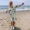 MODA,Kjole/Tunika,gul m/print