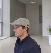 MJM, flatcap, Driver, linen mix, beige