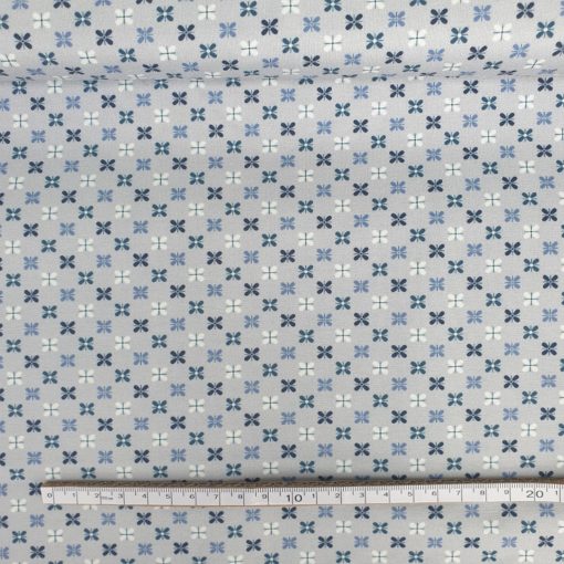 Bomullsjersey med blågrått mønster