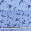 Bomullsjersey - fugler i blått