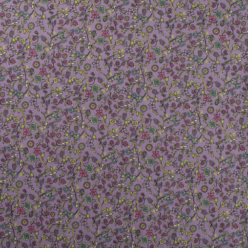 Cotten Voile Digital, Small Flowers Lilac