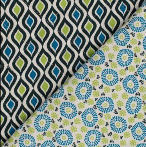 Xavi Quilted Graphic Turquoise