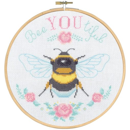 Geriljabroderi "Bee-you-tiful" Ø 20cm