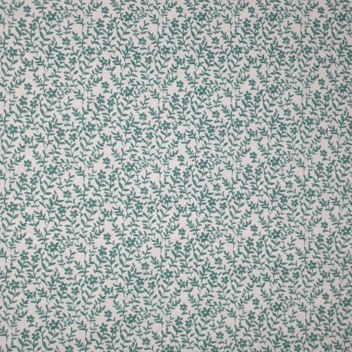 Bomull Twill Print - Leaves Dusty Mint