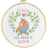Geriljabroderi "Owl you need" Ø 20cm