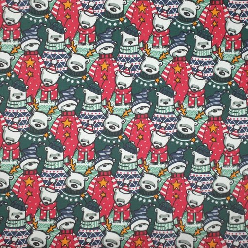 Bomullsjersey - Christmas polarbears large