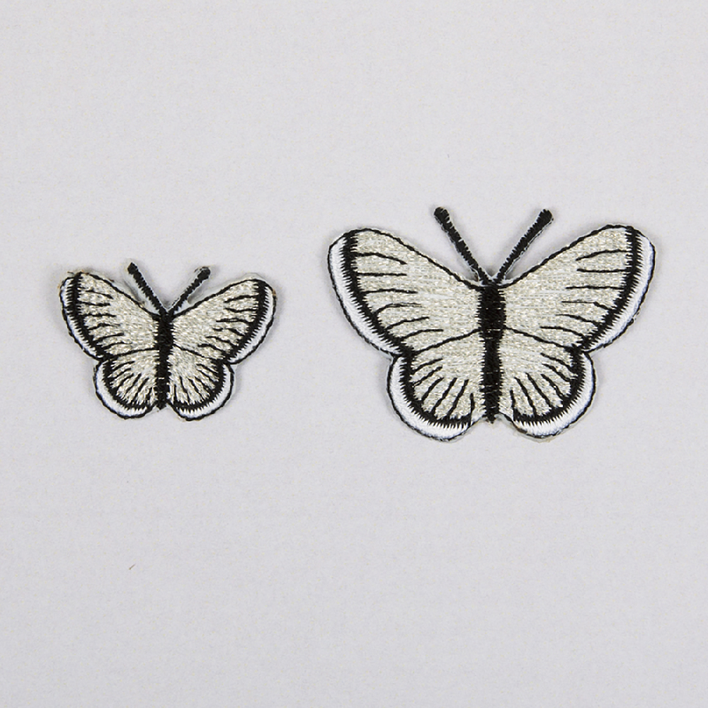 Motiv sommerfugl sølv 2stk