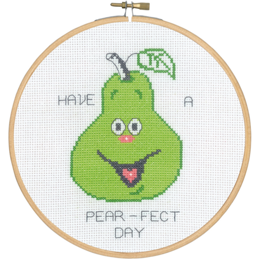 Geriljabroderi "Pear-fect day" Ø 18cm