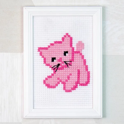 Katt rosa - korssting