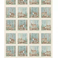 Bomullstoff - Jaded Forest panel (62 x 110cm)