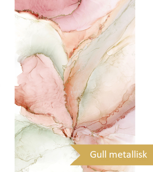 Stoffpanel - Midas Touch Rosa/Gull (77 x 110 cm)