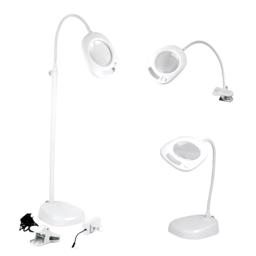 LED 3-i-1 lampe med lupe