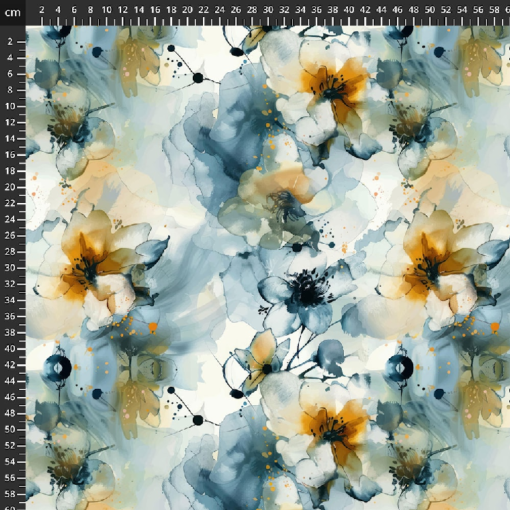Viskosejersey med store blomster