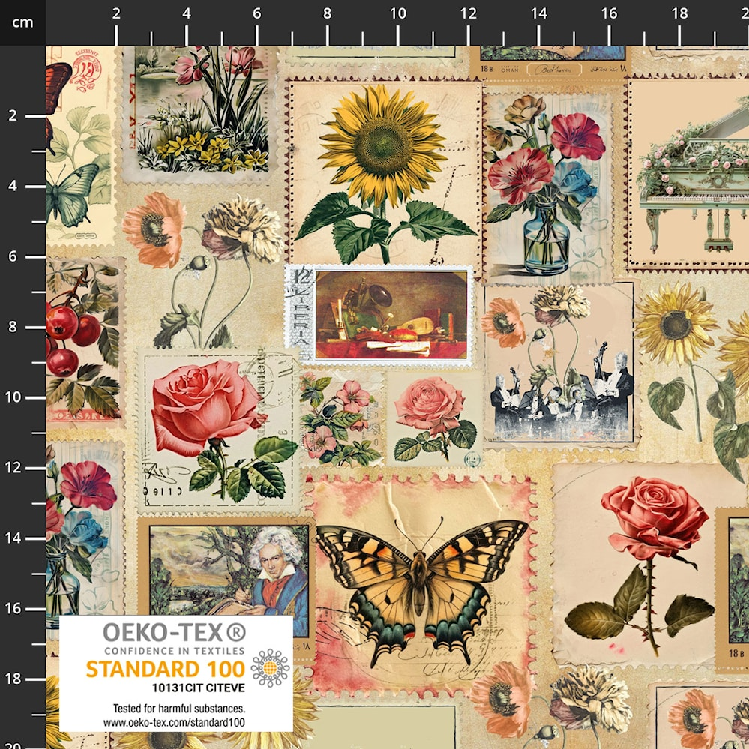 Bomull - Classically Yours, Blomster og sommerfugl