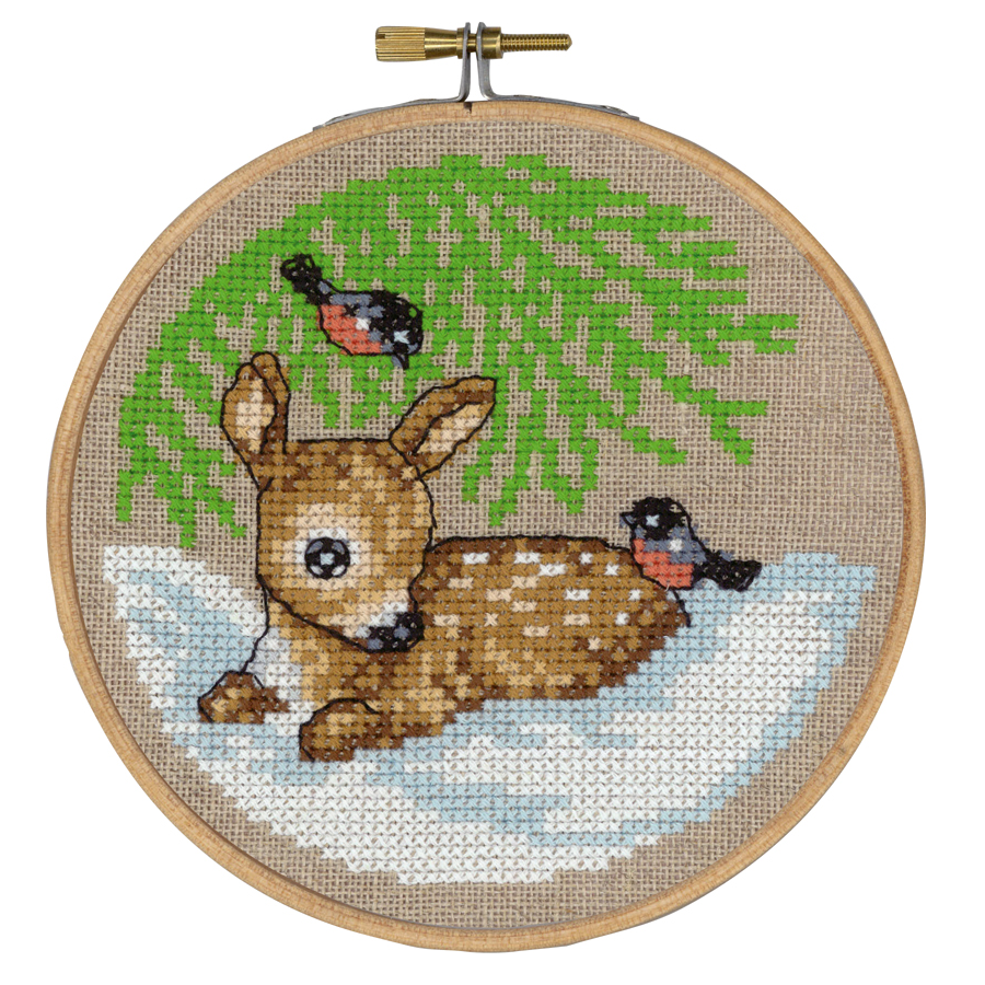 Julebilde Rådyr og dompapp