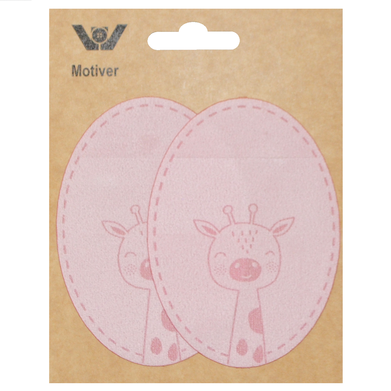 Oval lapp semsket rosa sjiraff (par)