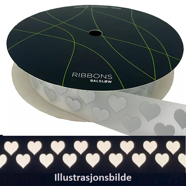 Påstrykbar refleks på rull - hjerter