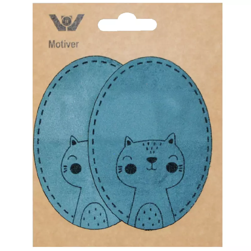 Oval lapp semsket gråblå katt (par)