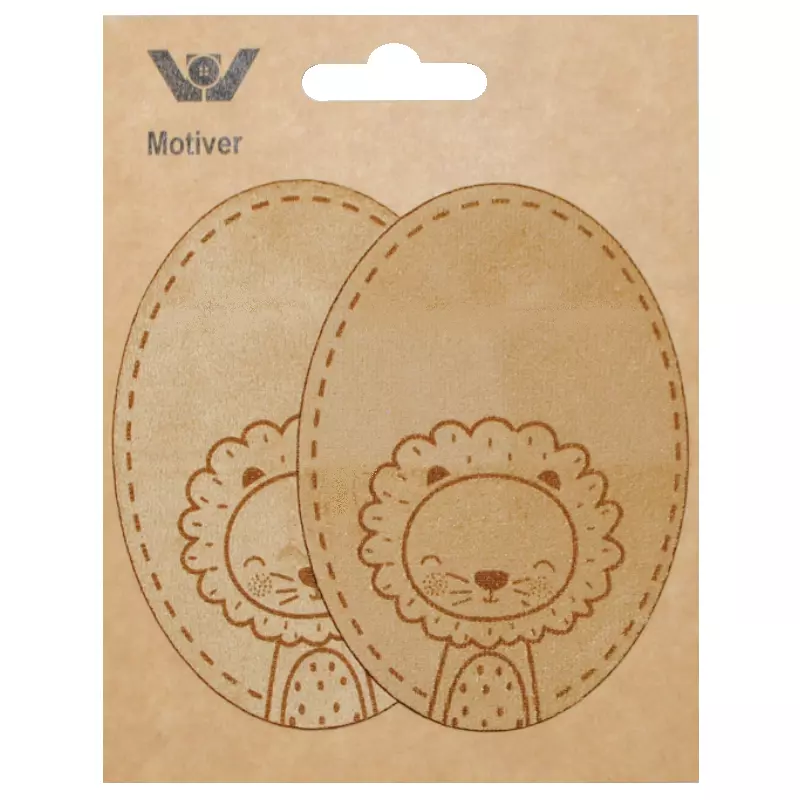 Oval lapp semsket brun løve (par)