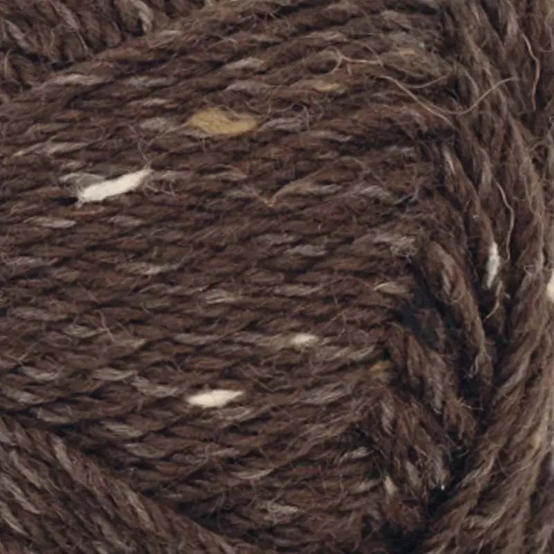 3085 Mørk brun m/natur tweed