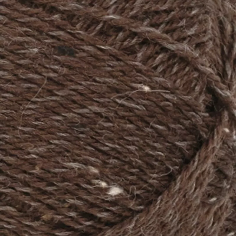 3085 Mørk brun m/natur tweed