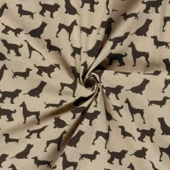 Canvas - Beige med sorte hunder