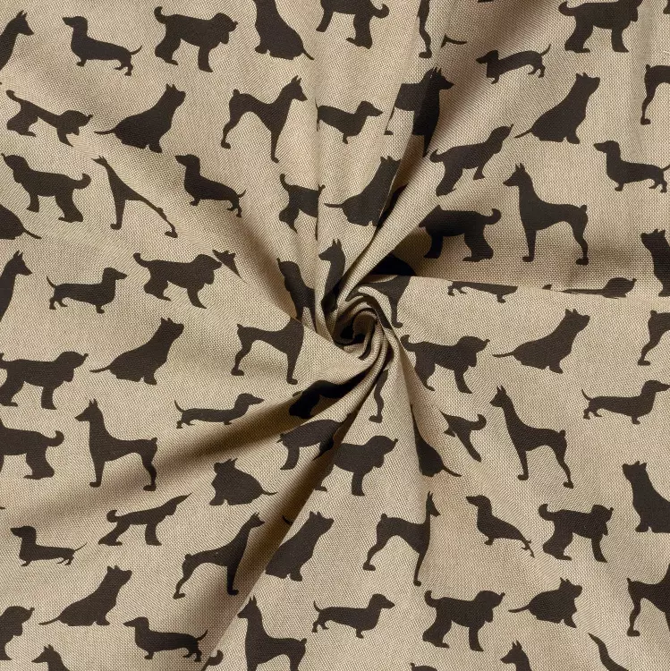Canvas - Beige med sorte hunder