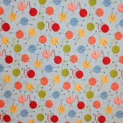 Bomull - Himmelblå med nøster og pinner