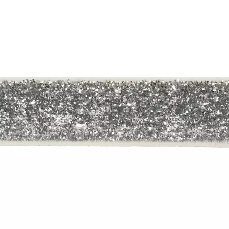 Elastikk glitter 16mm sølv