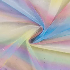 Tyll - Regnbue Striper og Glitter