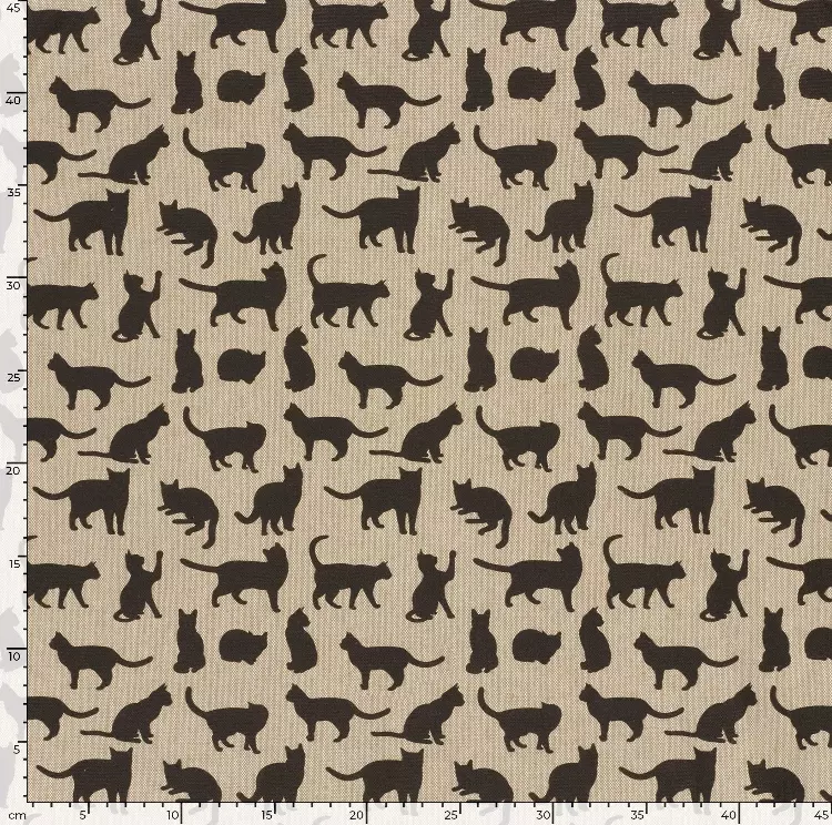 Canvas - Beige med sorte katter