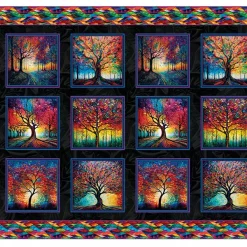 Bomullstoff - Illuminated tree panel