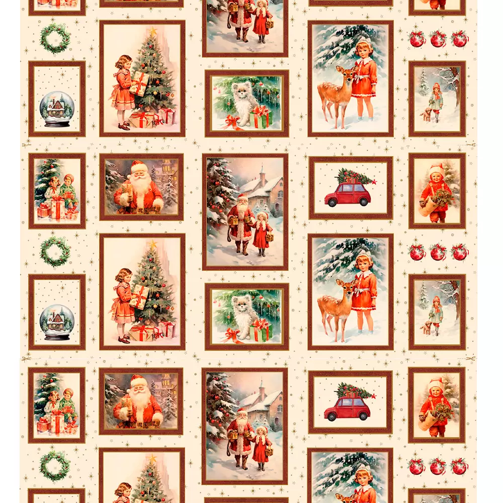 Bomullstoff - Jul panel 55 x 110