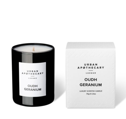 Oudh Geranium glass candle 70g