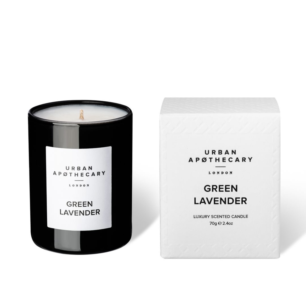 Green Lavender glass candle 70g