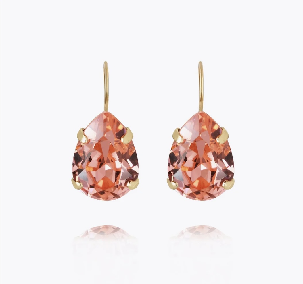 Mini drop clasp earrings rose peach